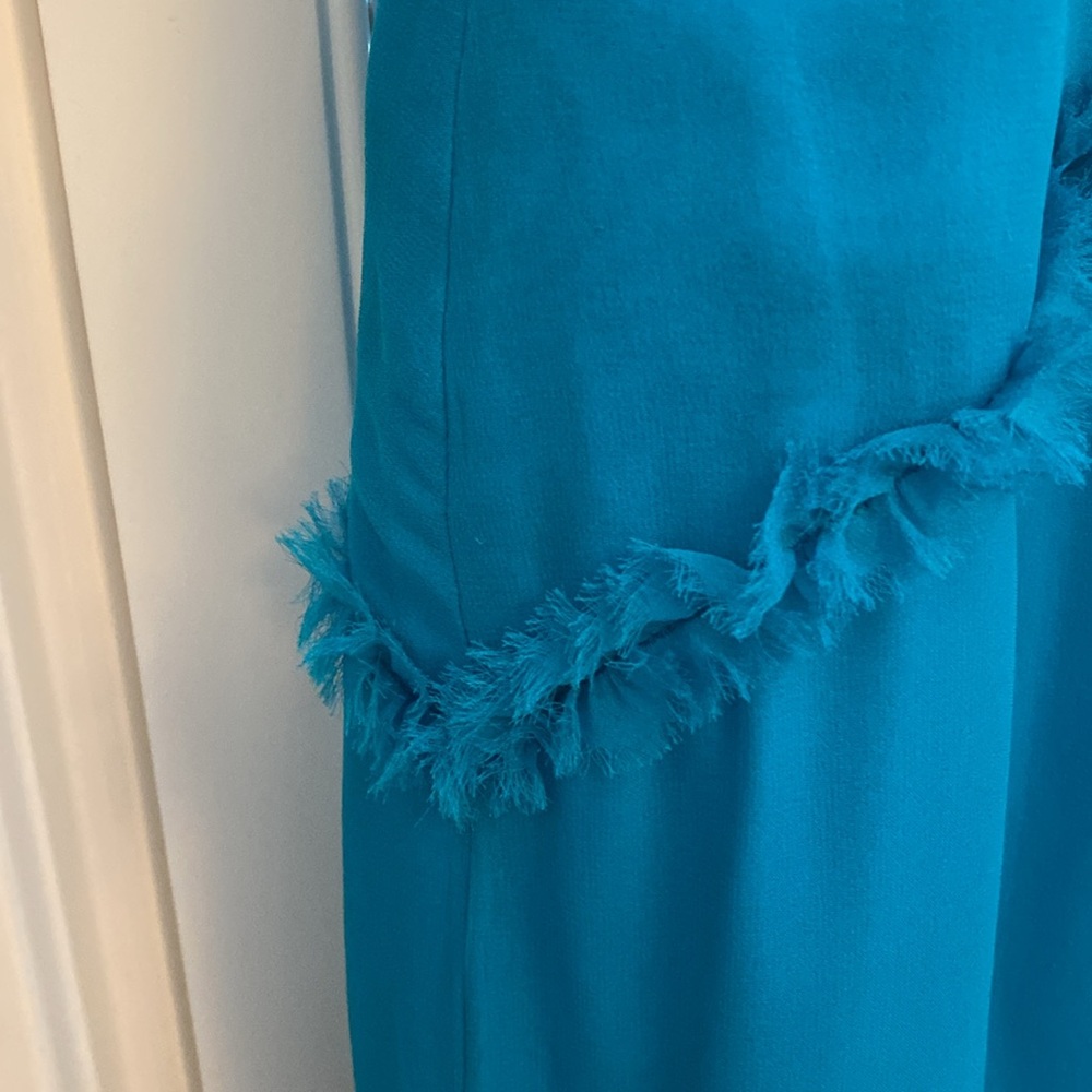 Exquisite turquoise high-end designer silk gown - Picture 11 of 15